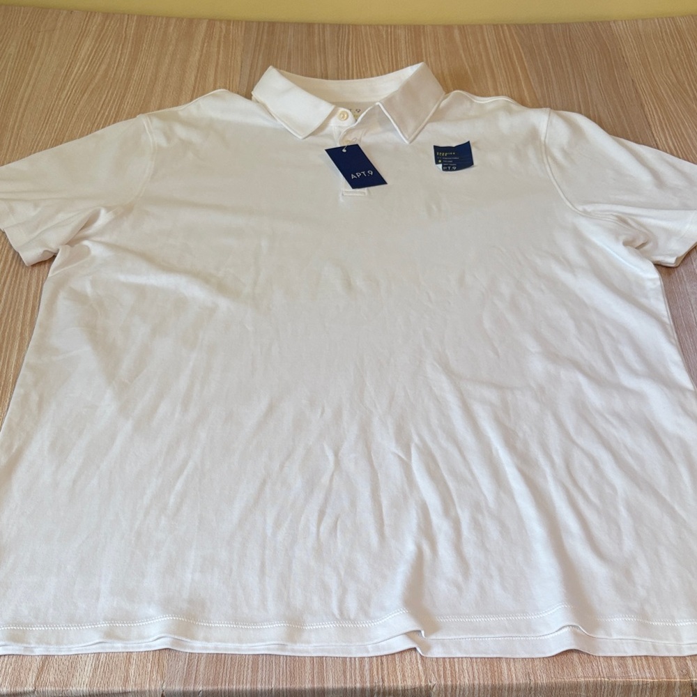 Apt. 9 premier flex polo shirt white NWT